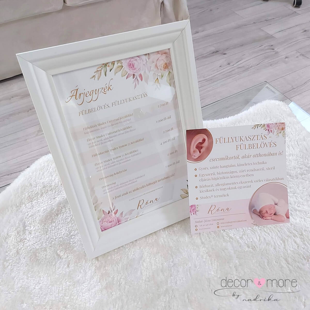 Szépségszalon arculat és üzletdekoráció – decor&more